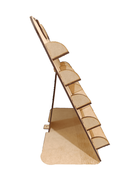 Exhibidor de Carritos Hot Wheels de MDF para 15 carritos Natural