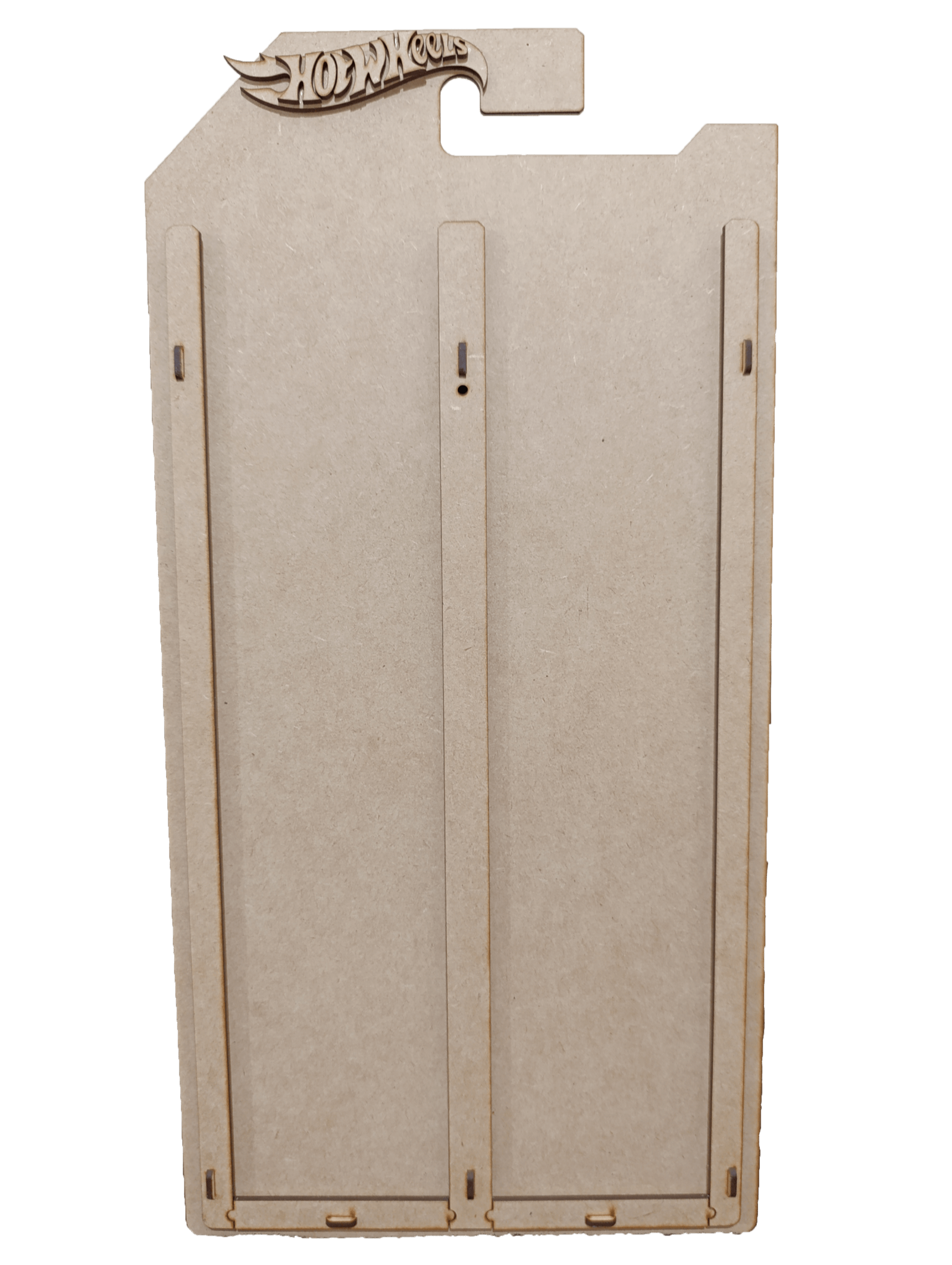 Exhibidor de Carritos Hot Wheels de MDF para 20 carritos Natural