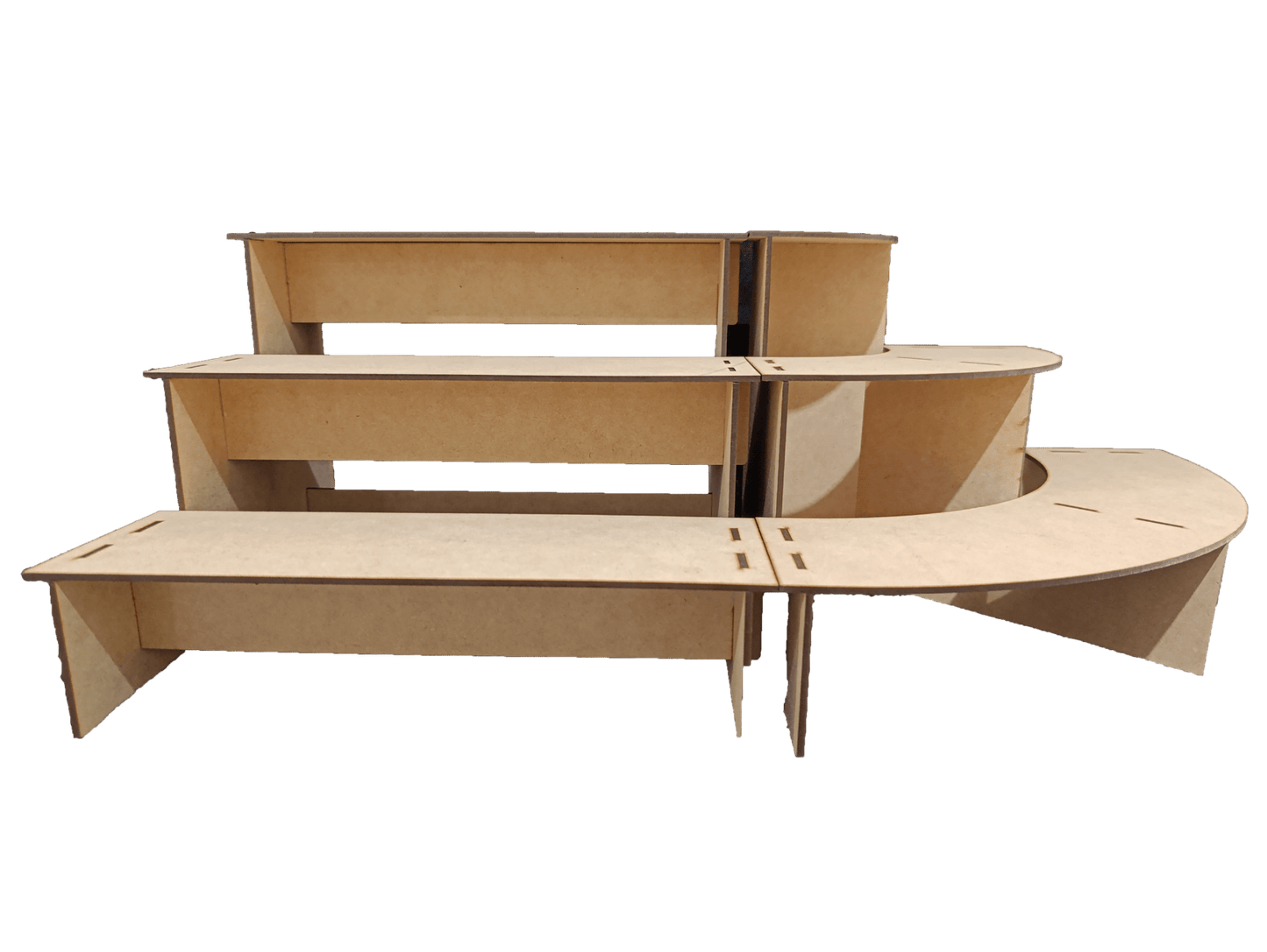 Escalera Exhibidora y Esquinero de 3 Niveles en MDF