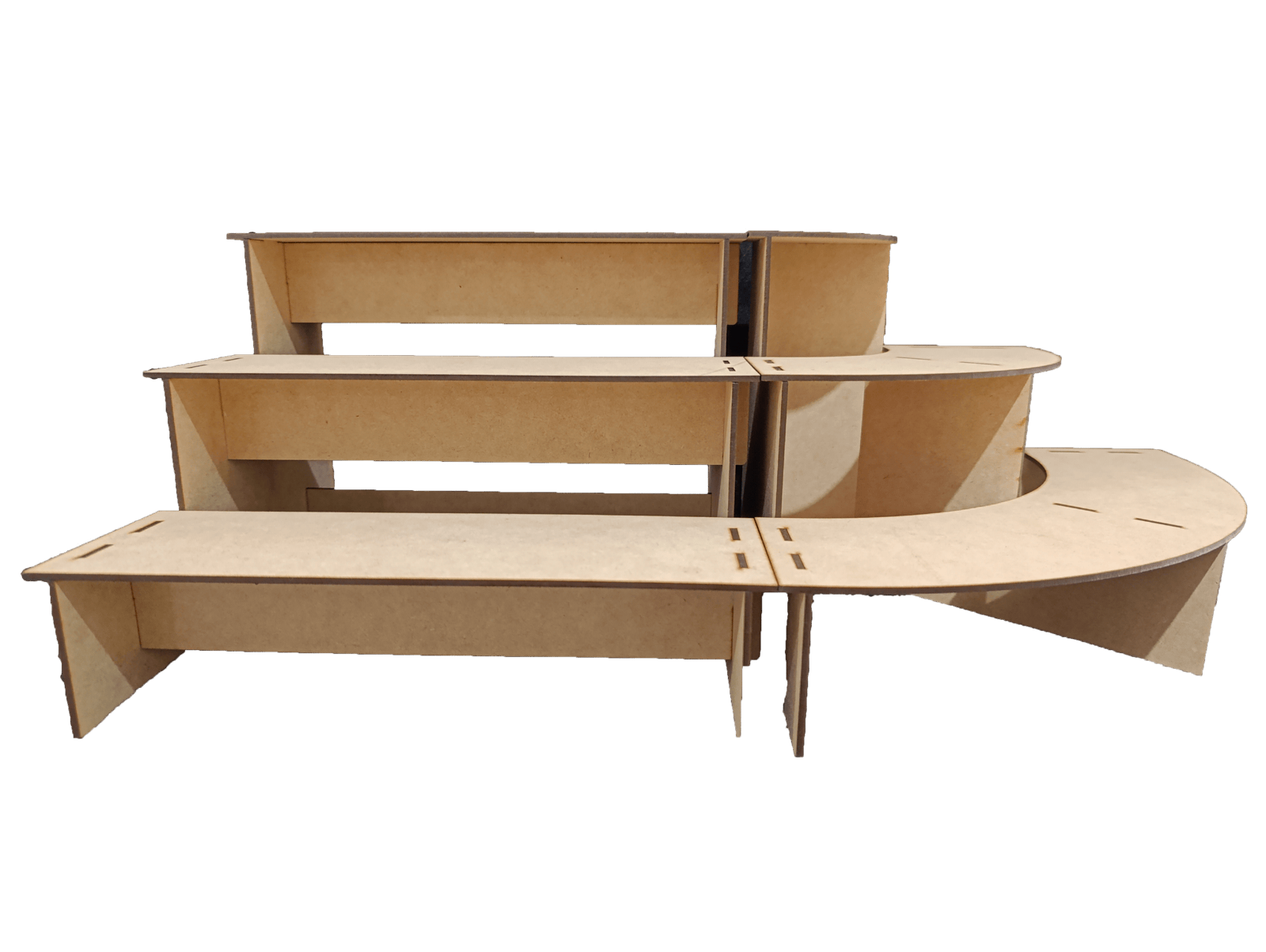 Escalera Exhibidora y Esquinero de 3 Niveles en MDF