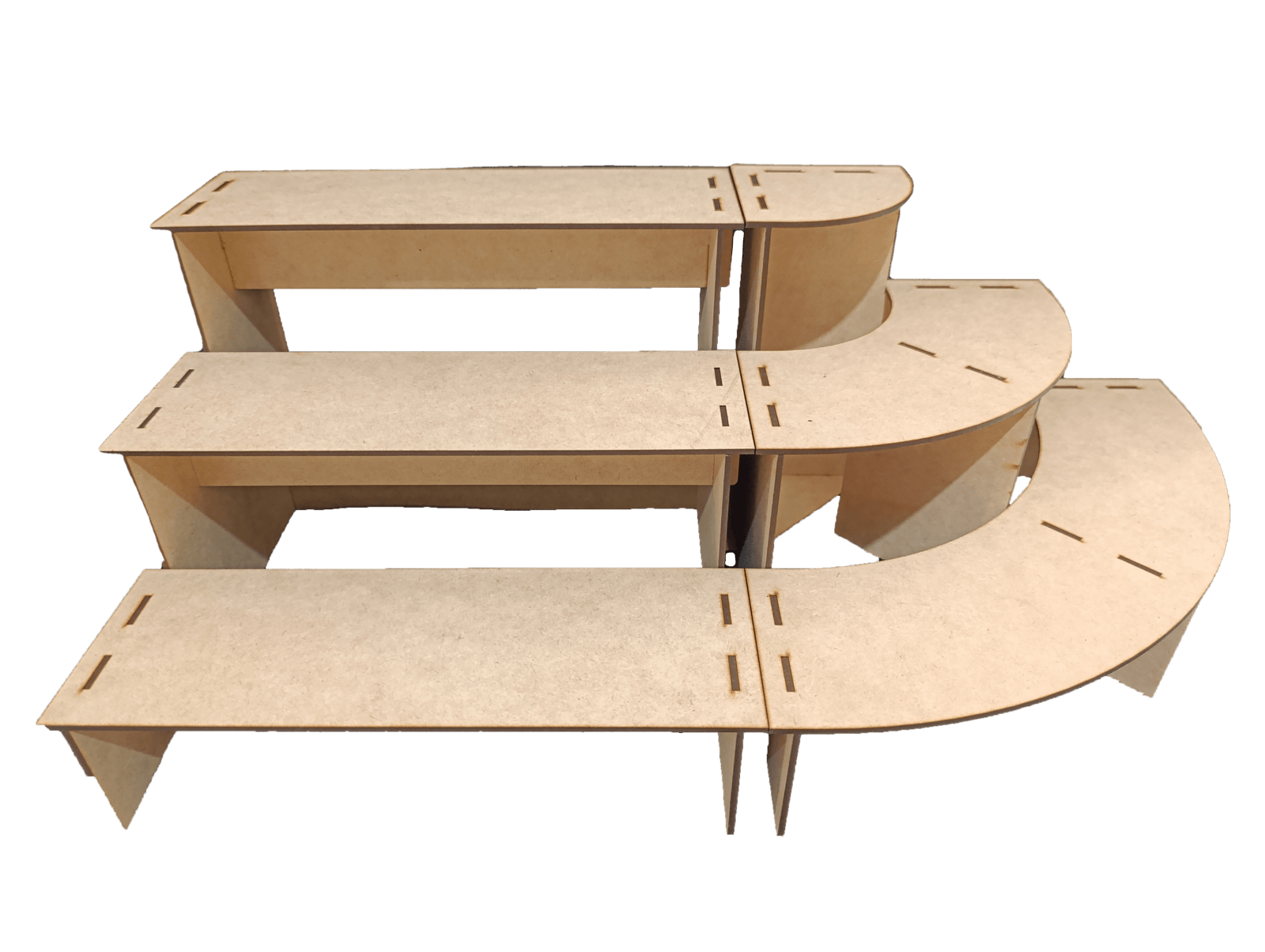 Escalera Exhibidora y Esquinero de 3 Niveles en MDF