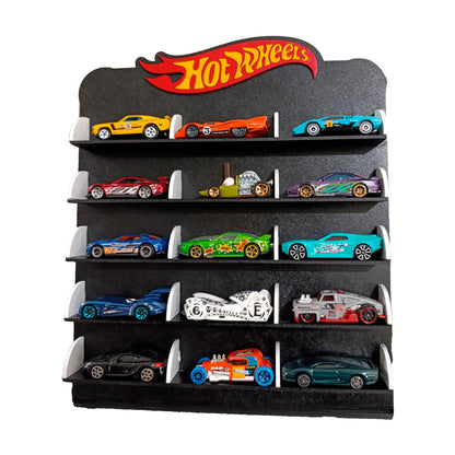 Exhibidor de Carritos Hot Wheels en MDF para 15 carritos